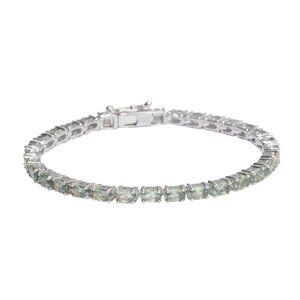 Mint Apatite Sterling Silver Bracelet Polished With Rhodium